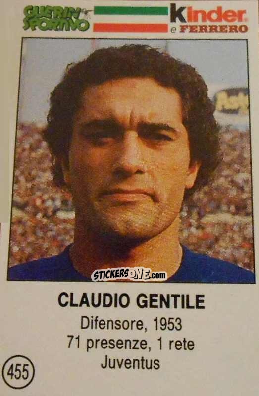 Cromo Claudio Gentile - Azzurri. La Storia Della Nazionale Italiana n. 455 - Guerin Sportivo