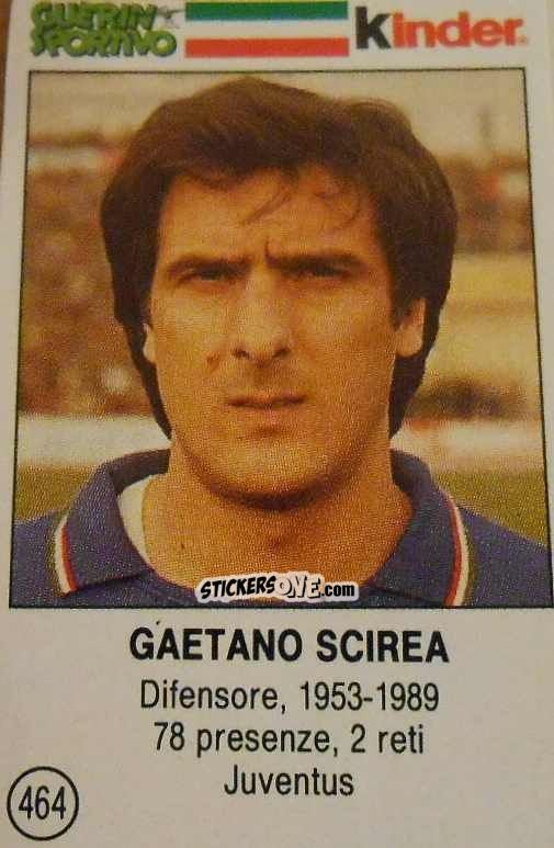 Cromo Gaetano Scirea - Azzurri. La Storia Della Nazionale Italiana n. 464 - Guerin Sportivo