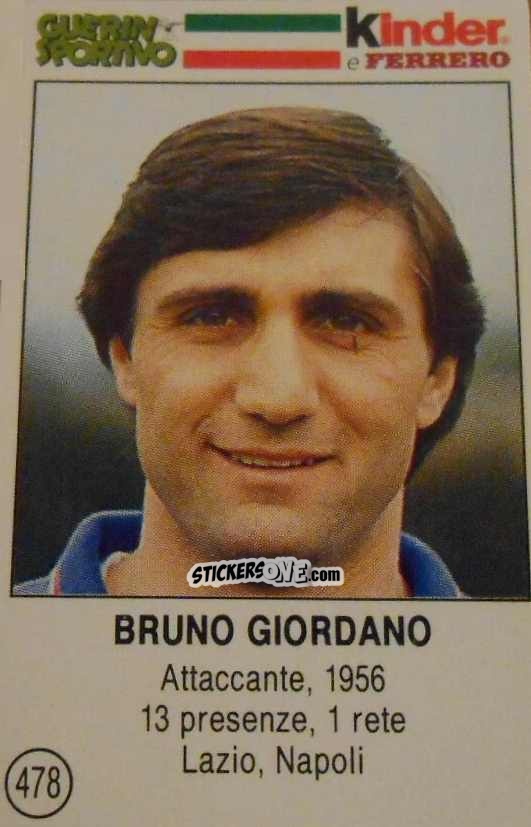 Cromo Bruno Giordano - Azzurri. La Storia Della Nazionale Italiana n. 478 - Guerin Sportivo