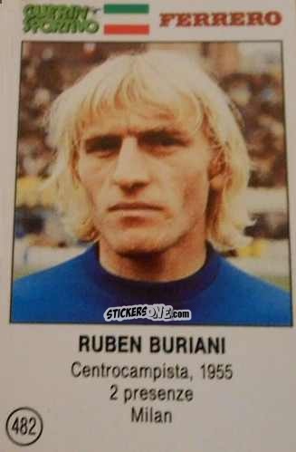 Figurina Ruben Buriani - Azzurri. La Storia Della Nazionale Italiana n. 482 - Guerin Sportivo