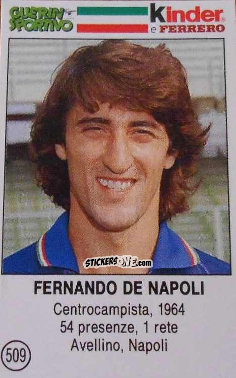Figurina Fernando De Napoli - Azzurri. La Storia Della Nazionale Italiana n. 509 - Guerin Sportivo