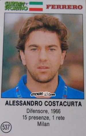 Cromo Alessandro Costacurta - Azzurri. La Storia Della Nazionale Italiana n. 537 - Guerin Sportivo