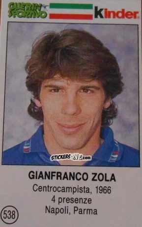 Cromo Gianfranco Zola - Azzurri. La Storia Della Nazionale Italiana n. 538 - Guerin Sportivo