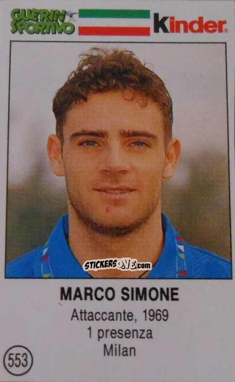 Figurina Marco Simone - Azzurri. La Storia Della Nazionale Italiana n. 553 - Guerin Sportivo