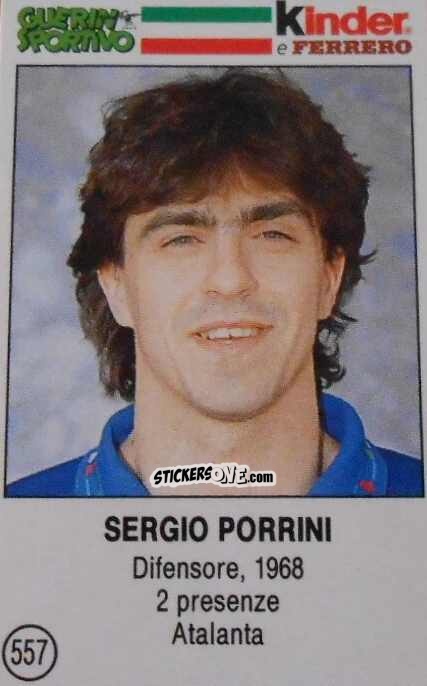 Sticker Sergio Porrini - Azzurri. La Storia Della Nazionale Italiana n. 557 - Guerin Sportivo