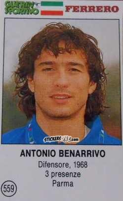 Cromo Antonio Benarrivo - Azzurri. La Storia Della Nazionale Italiana n. 559 - Guerin Sportivo