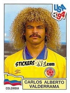 Sticker Carlos Alberto Valderrama - Campeonato De Futebol Mundial 1994 - Panini