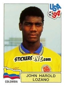 Sticker John Harold Lozano - Campeonato De Futebol Mundial 1994 n. 65 - Panini