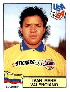 Cromo Ivan Rene Valenciano - Campeonato De Futebol Mundial 1994 - Panini