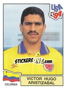 Sticker Victor Hugo Aristizabal - Campeonato De Futebol Mundial 1994 - Panini