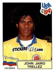 Figurina John Jairo Trellez - Campeonato De Futebol Mundial 1994 - Panini