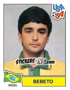 Cromo Bebeto - Campeonato De Futebol Mundial 1994 - Panini