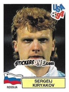 Sticker Sergeij Kiryakov - Campeonato De Futebol Mundial 1994 n. 123 - Panini