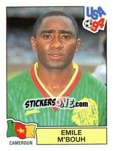 Cromo Emile M'Bouh - Campeonato De Futebol Mundial 1994 - Panini