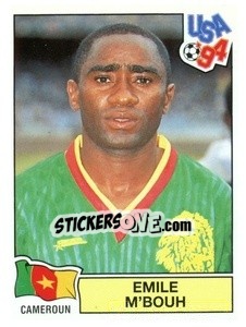 Figurina Emile M'Bouh - Campeonato De Futebol Mundial 1994 - Panini