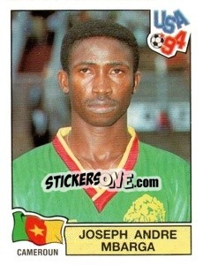 Cromo Joseph Andre Mbarga - Campeonato De Futebol Mundial 1994 - Panini