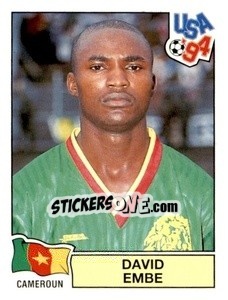 Sticker David Embe - Campeonato De Futebol Mundial 1994 - Panini