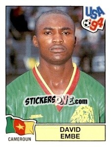 Figurina David Embe - Campeonato De Futebol Mundial 1994 - Panini