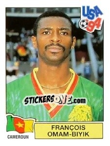 Cromo François Omam-Biyik - Campeonato De Futebol Mundial 1994 - Panini