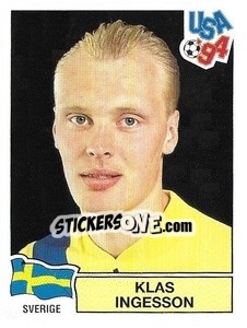 Sticker Klas Ingesson - Campeonato De Futebol Mundial 1994 n. 158 - Panini