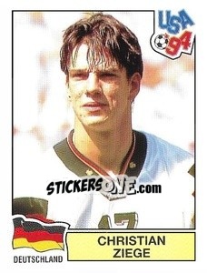 Sticker Christian Ziege - Campeonato De Futebol Mundial 1994 n. 174 - Panini