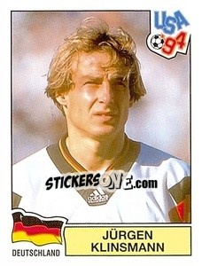 Sticker Jürgen Klinsmann - Campeonato De Futebol Mundial 1994 - Panini