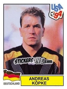 Sticker Andreas Köpke - Campeonato De Futebol Mundial 1994 n. 186 - Panini
