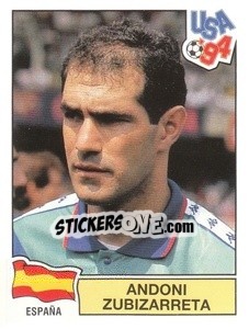 Sticker Andoni Zubizarreta - Campeonato De Futebol Mundial 1994 n. 187 - Panini