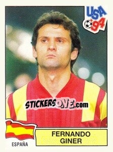 Sticker Fernando Giner - Campeonato De Futebol Mundial 1994 - Panini