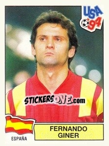 Sticker Fernando Giner - Campeonato De Futebol Mundial 1994 n. 192 - Panini