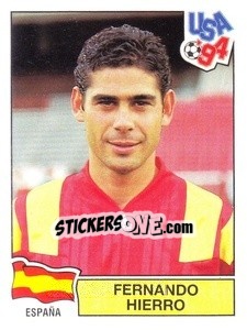 Figurina Fernando Hierro - Campeonato De Futebol Mundial 1994 - Panini