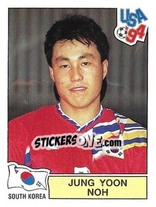 Cromo Jung Yoon Noh - Campeonato De Futebol Mundial 1994 - Panini