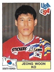 Figurina Jeong Woon Ko - Campeonato De Futebol Mundial 1994 - Panini