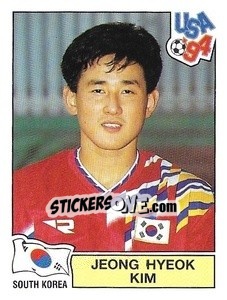Cromo Jeong Hyeok Kim - Campeonato De Futebol Mundial 1994 - Panini