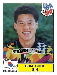 Cromo Bum Chul Sin - Campeonato De Futebol Mundial 1994 - Panini
