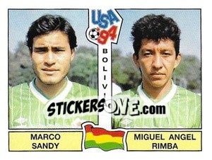 Cromo Marco Sandy / Miguel Angel Rimba - Campeonato De Futebol Mundial 1994 n. 227 - Panini