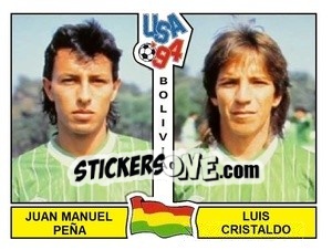 Sticker Juan Manuel Peña / Luis Cristaldo - Campeonato De Futebol Mundial 1994 n. 228 - Panini