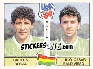 Sticker Carlos Borja / Julio Cesar Baldivieso - Campeonato De Futebol Mundial 1994 n. 229 - Panini