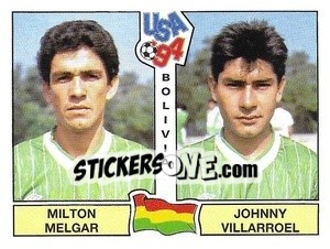 Cromo Milton Melgar / Johnny Villarroel - Campeonato De Futebol Mundial 1994 - Panini
