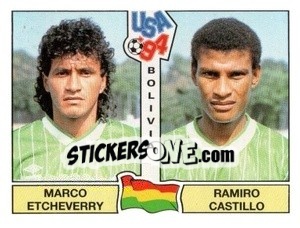 Cromo Marco Etcheverry / Ramiro Castillo - Campeonato De Futebol Mundial 1994 - Panini