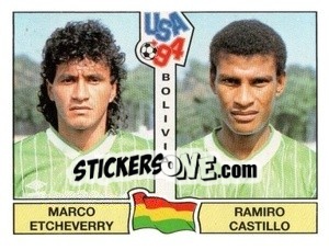 Sticker Marco Etcheverry / Ramiro Castillo - Campeonato De Futebol Mundial 1994 n. 231 - Panini