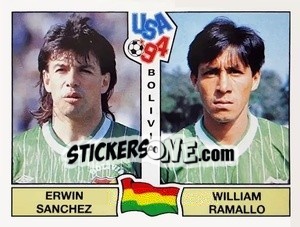 Cromo Erwin Sanchez / William Ramallo - Campeonato De Futebol Mundial 1994 - Panini