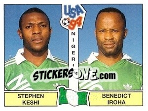 Cromo Stephen Keshi / Benedict Iroha - Campeonato De Futebol Mundial 1994 - Panini