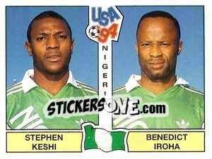Sticker Stephen Keshi / Benedict Iroha - Campeonato De Futebol Mundial 1994 n. 237 - Panini