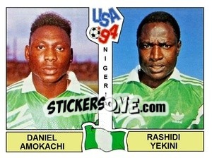 Sticker Daniel Amokachi / Rashidi Yekini - Campeonato De Futebol Mundial 1994 - Panini