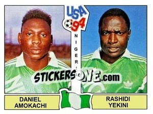 Sticker Daniel Amokachi / Rashidi Yekini - Campeonato De Futebol Mundial 1994 n. 242 - Panini