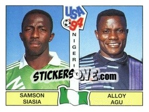 Sticker Samson Siasia / Alloy Agu - Campeonato De Futebol Mundial 1994 - Panini