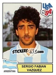 Sticker Sergio Fabian Vazquez - Campeonato De Futebol Mundial 1994 - Panini