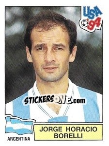 Sticker Jorge Horacio Borelli - Campeonato De Futebol Mundial 1994 n. 251 - Panini