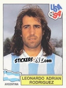 Sticker Leonardo Adrian Rodriguez - Campeonato De Futebol Mundial 1994 n. 255 - Panini